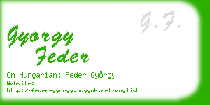 gyorgy feder business card